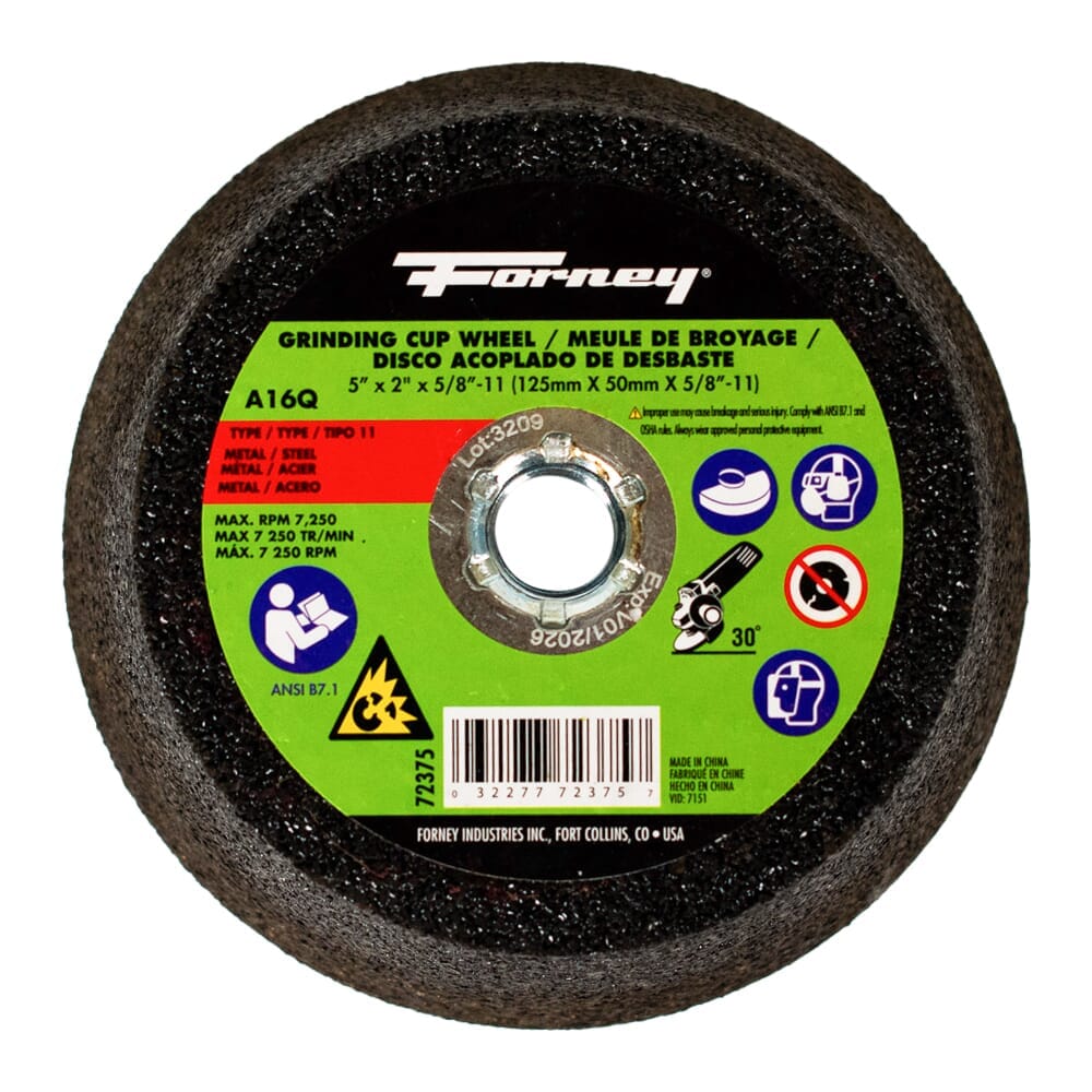 72375 Cup Wheel, Metal, 5 in x 5/8